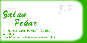 zalan pekar business card